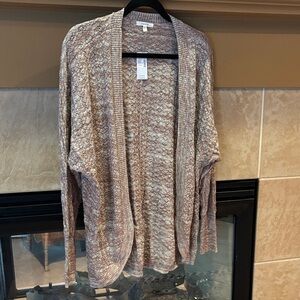 Maurices Beige Textured Open-Front Cardigan